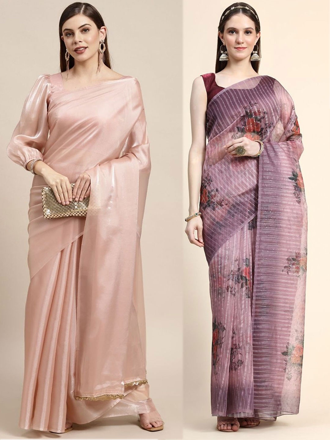 

AVANSHEE Pack of 2 Silk Blend Saree, Purple