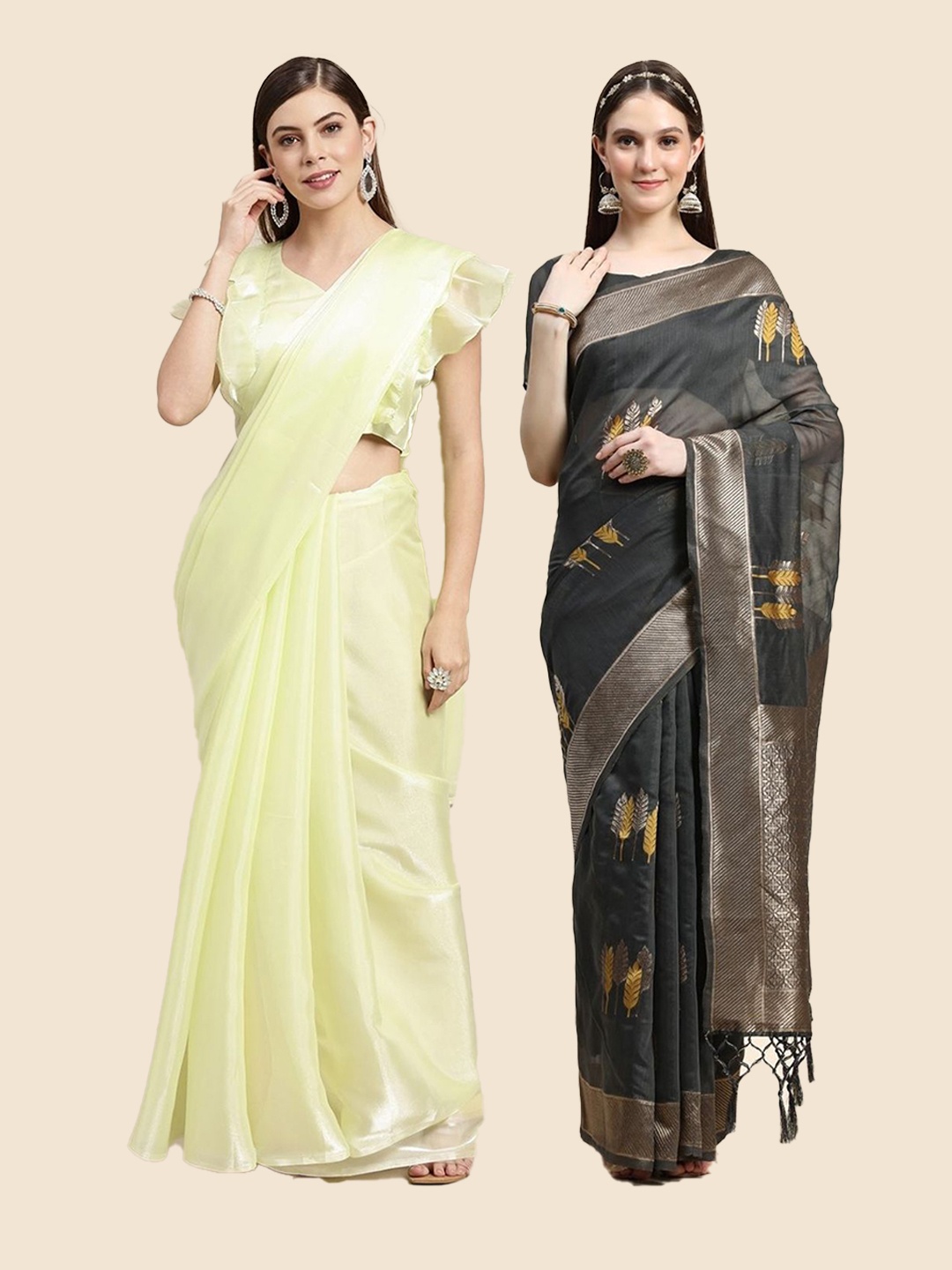 

AVANSHEE Pack of 2 Saree, Grey