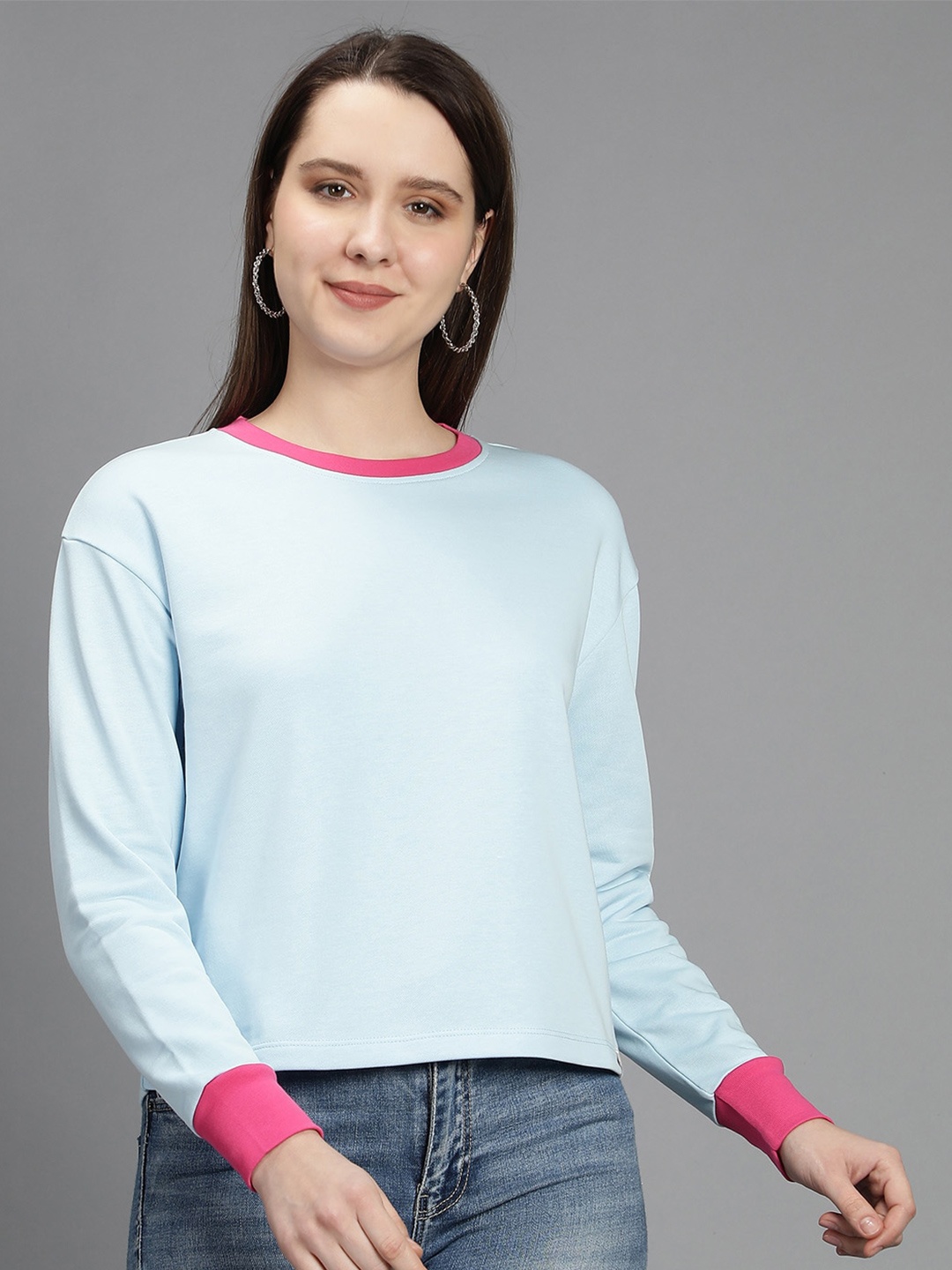 

Nimble Women Cotton Sweatshirt, Blue