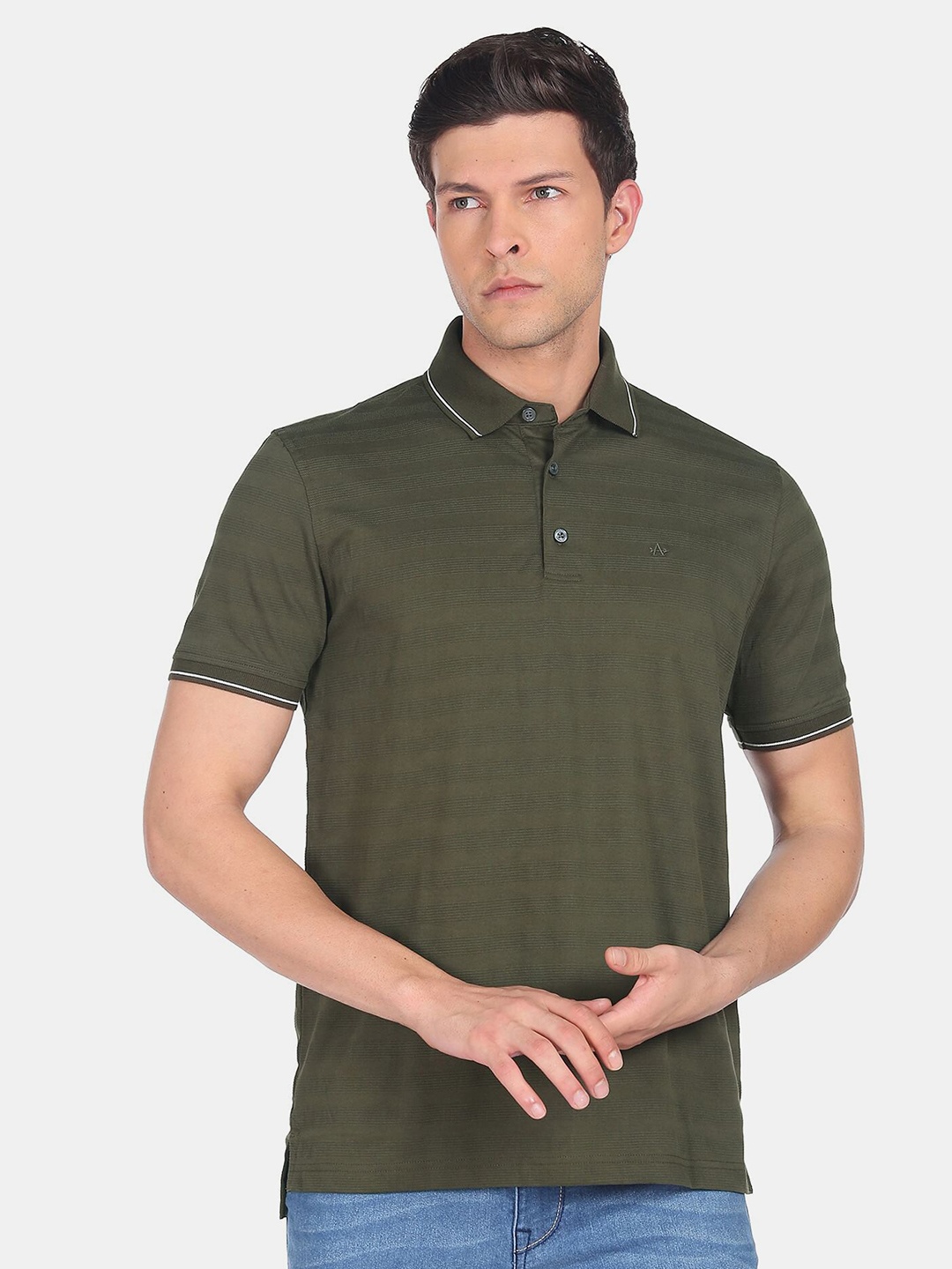 

Arrow Men Polo Collar Cotton T-shirt, Green