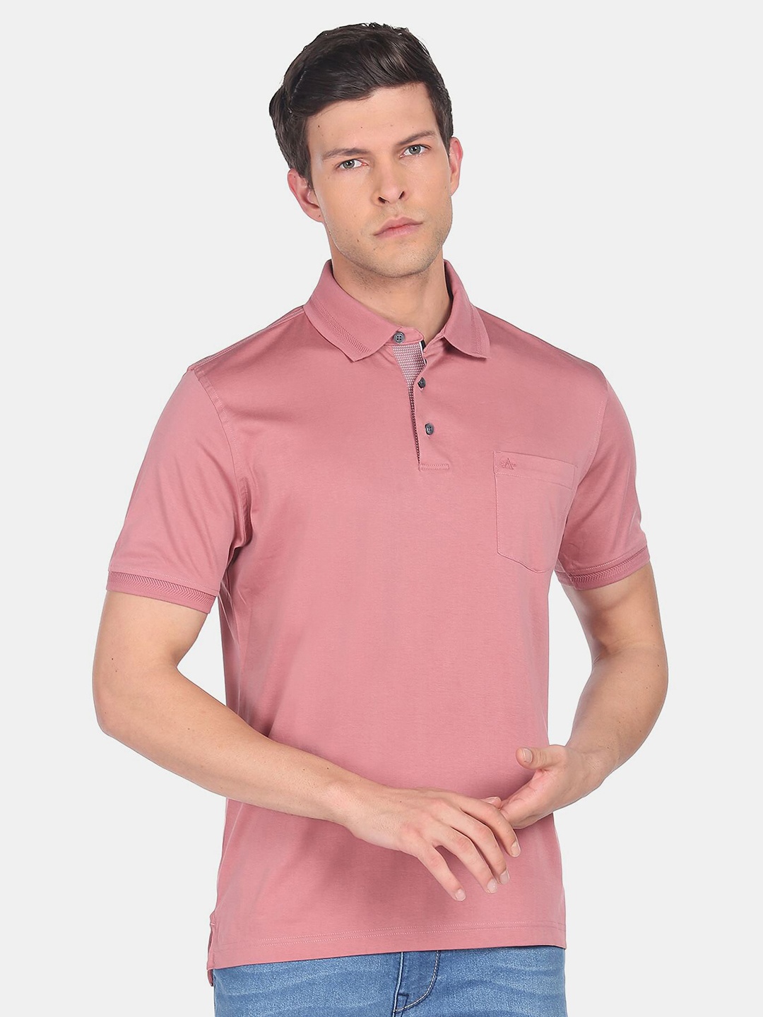 

Arrow Men Cotton Polo Collar T-shirt, Pink