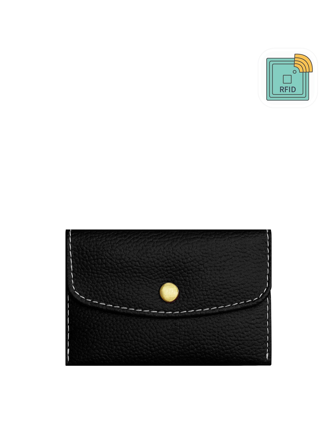 

GREEN DRAGONFLY PU RFID Protected Envelope Wallet, Black