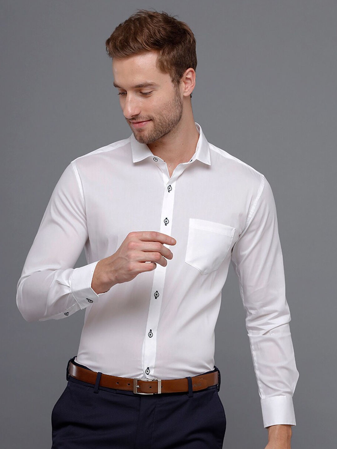 

YOVISH Men Premium Slim Fit Formal Cotton Shirt, White