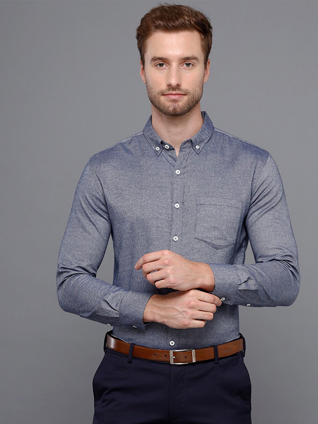 

YOVISH Men Cotton Premium Slim Fit Formal Shirt, Grey