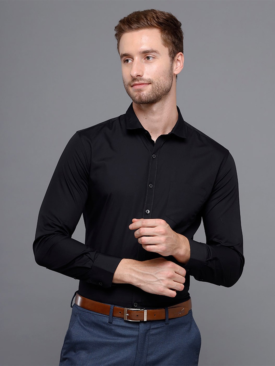 

YOVISH Men Premium Slim Fit Casual Cotton Shirt, Black