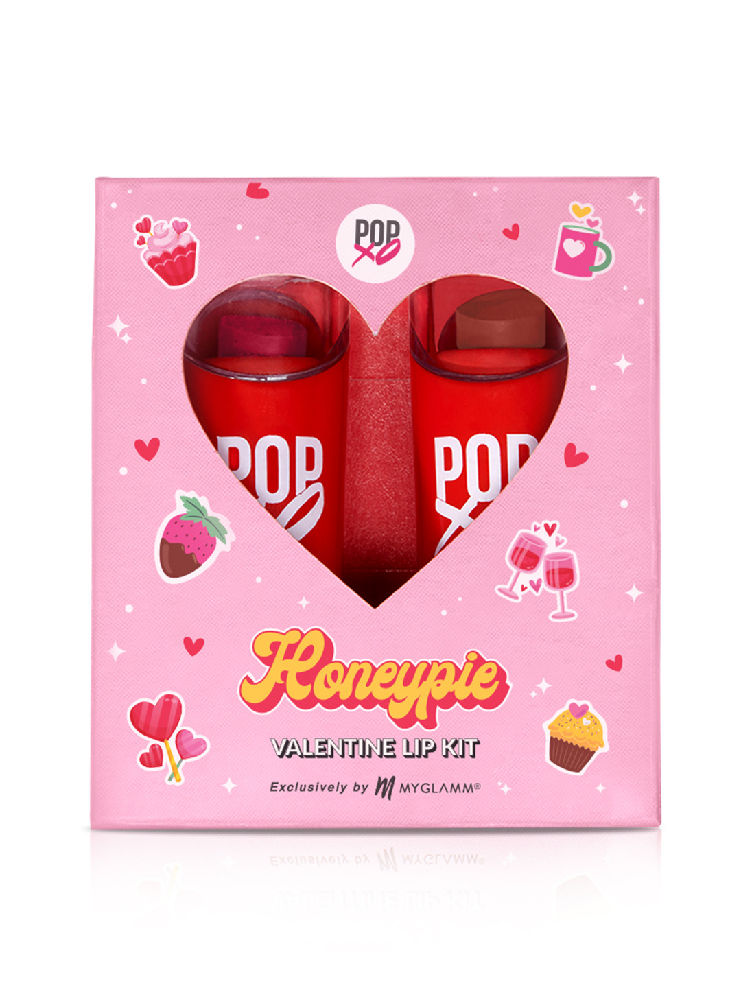 

MyGlamm Set Of 2 Honeypie Lipstick Kit - Cookie Dough & Macaron, Red