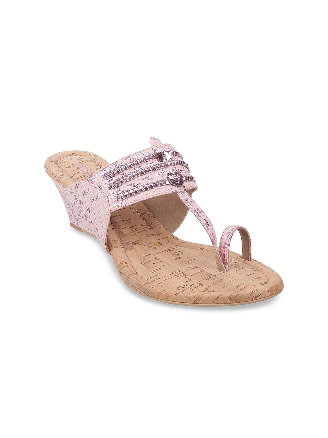 

Mochi Embellished Ethnic Wedge Heels, Pink