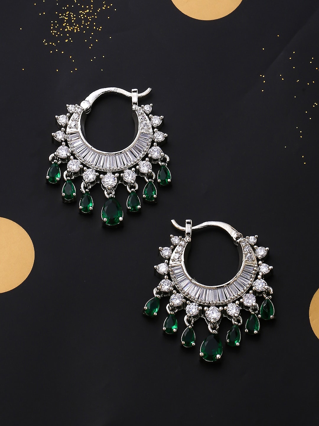 

THE AAB STUDIO Rhodium-Plated Crescent Shaped Hoop Earrings, Silver