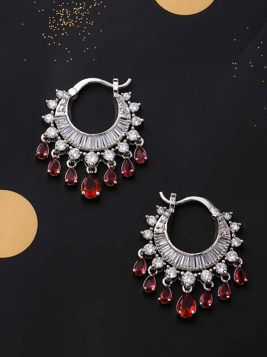 

THE AAB STUDIO Rhodium-Plated Crescent Shaped Hoop Earrings, Silver