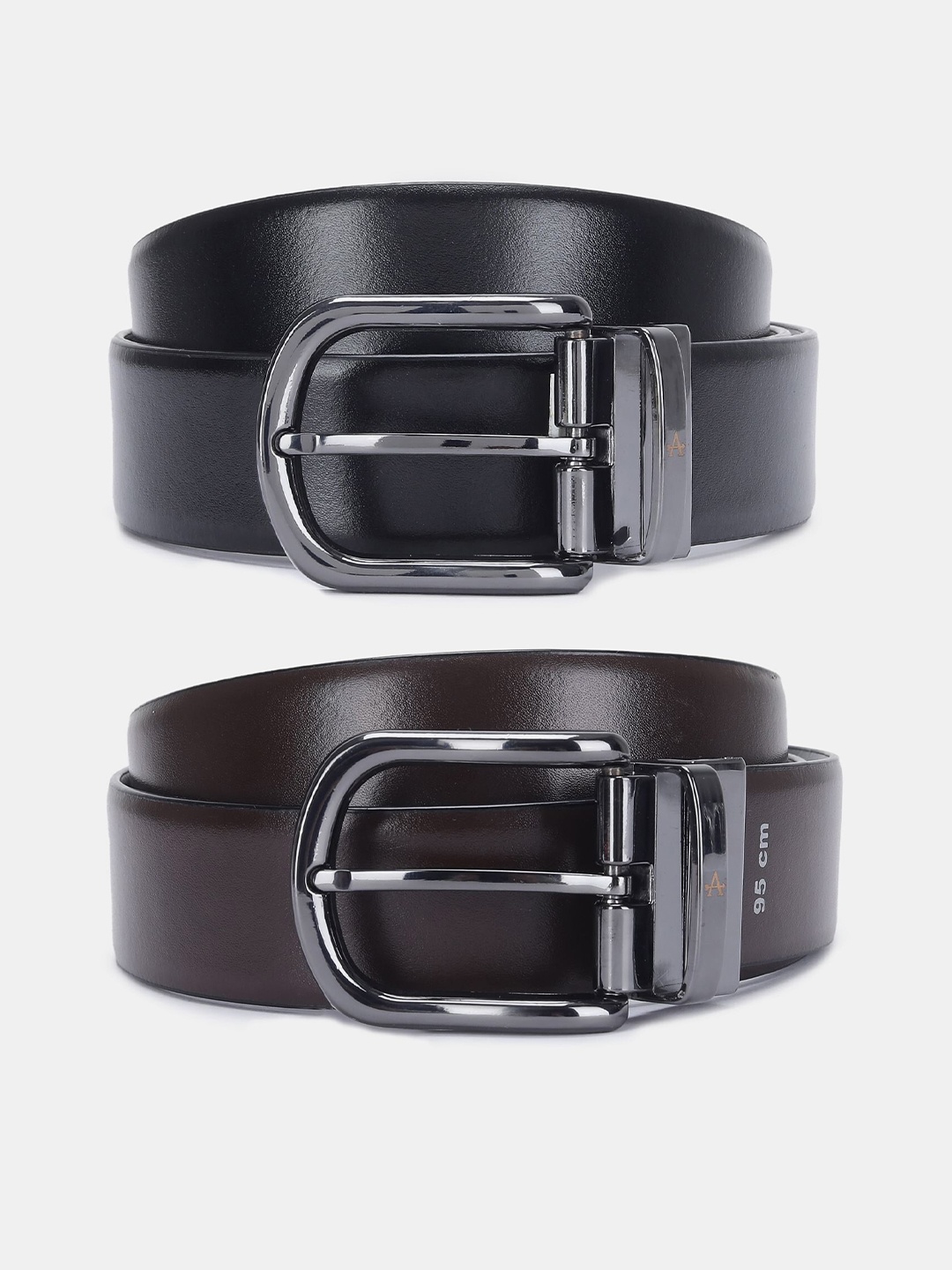 

Arrow Men Set of 2 Solid Reversible Belt, Black