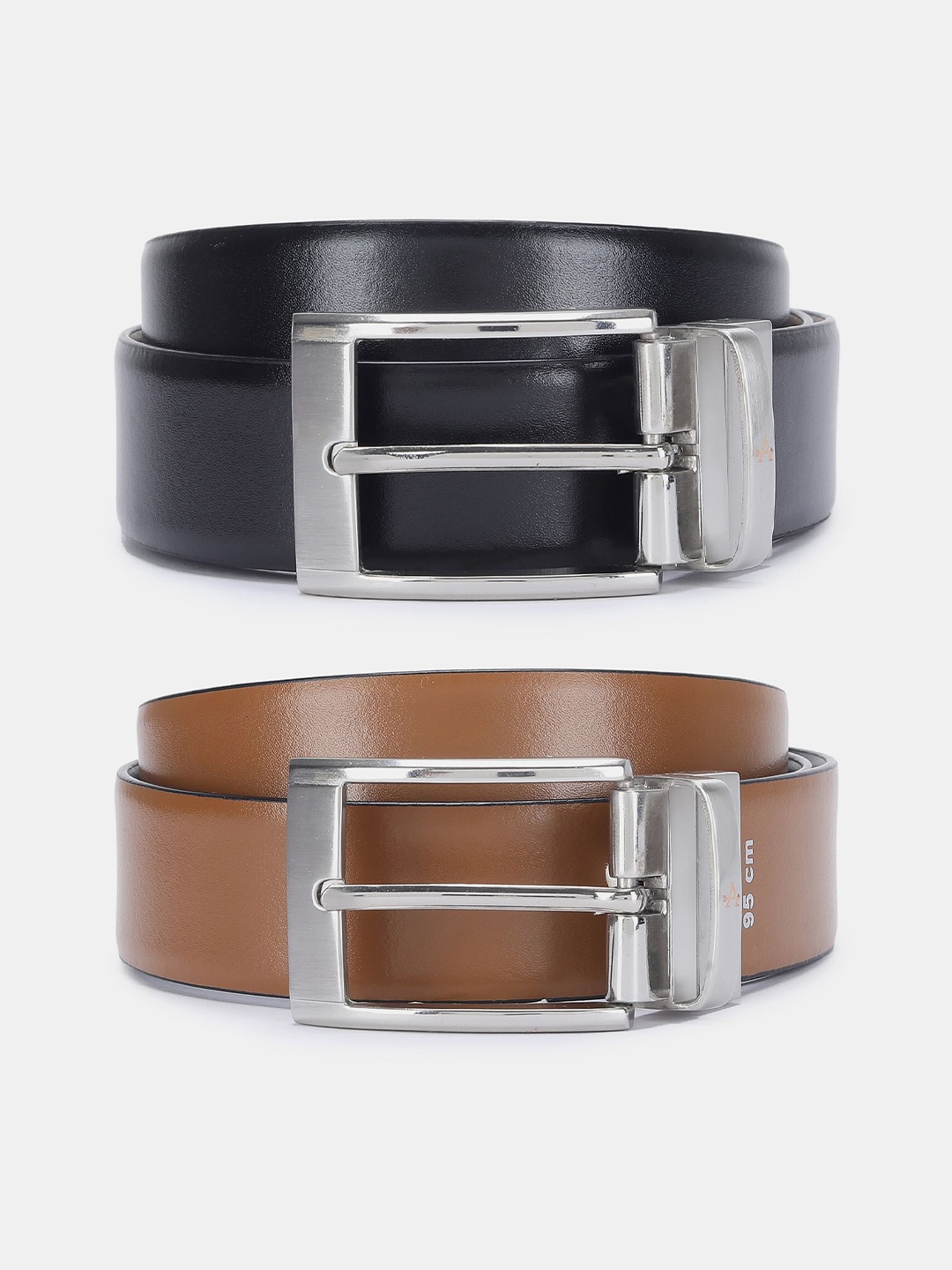 

Arrow Men Set of 2 Solid Reversible Belt, Black