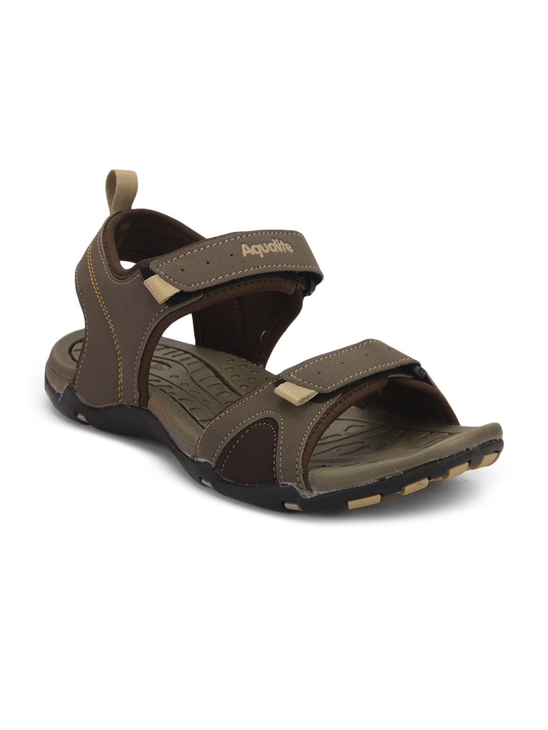 

Aqualite Men Textured Sports Sandals, Brown