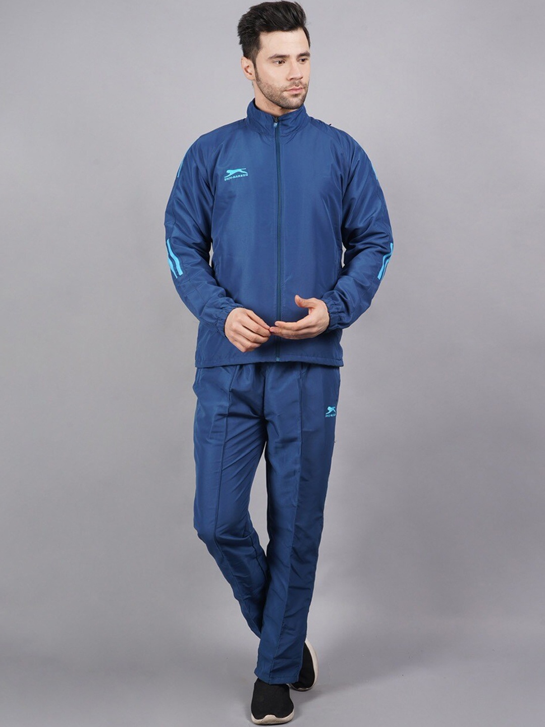 

Shiv Naresh Men Mock Collar Mid-Rise Tracksuits, Blue