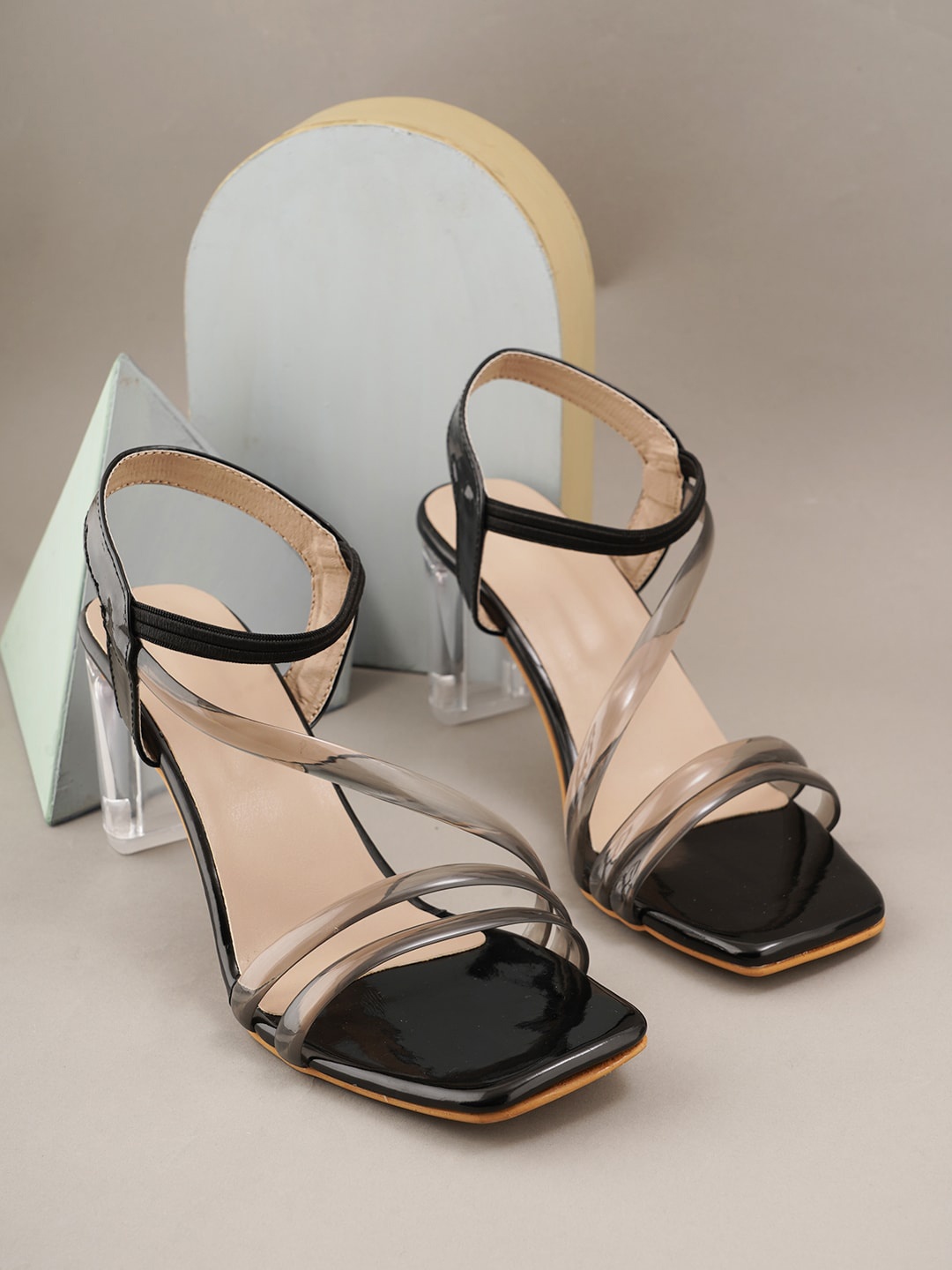 

Walkfree Block Ankle Loop Heels, Black