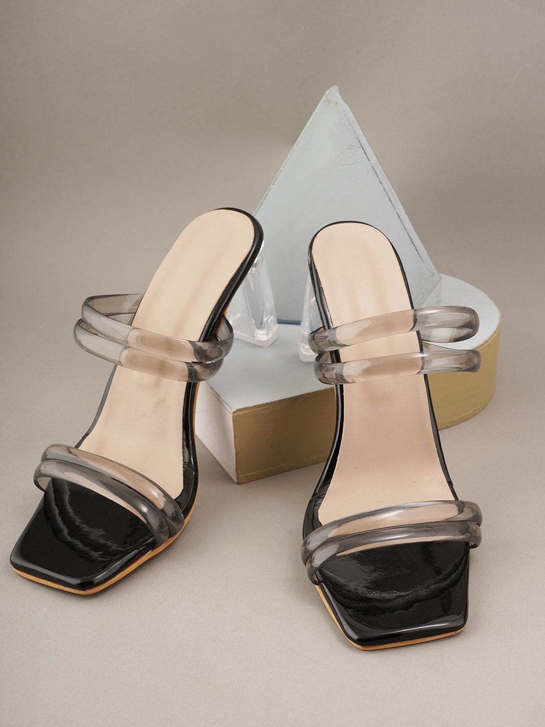 

Walkfree Open Back Block Heels, Black