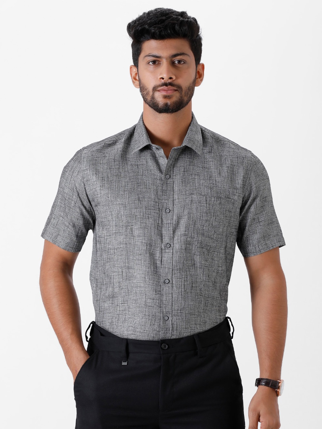 

Ramraj Men Cotton Formal Shirt, Grey