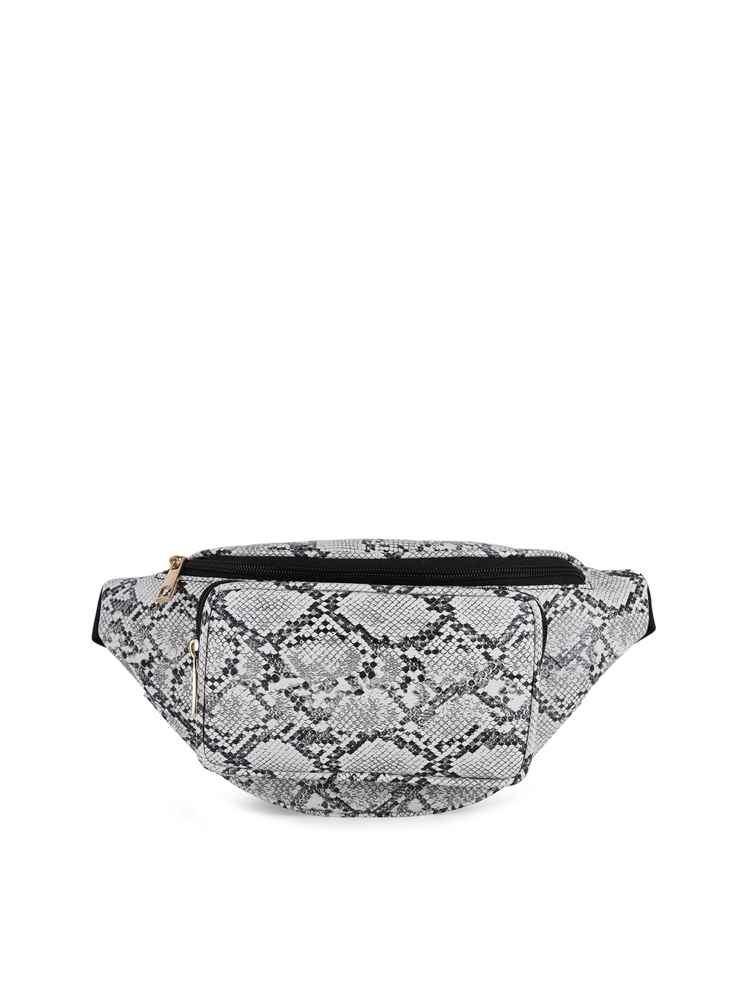 

TEAM 11 Women Snake Printed Adjustable Sling Strap Waist Pouch, Grey