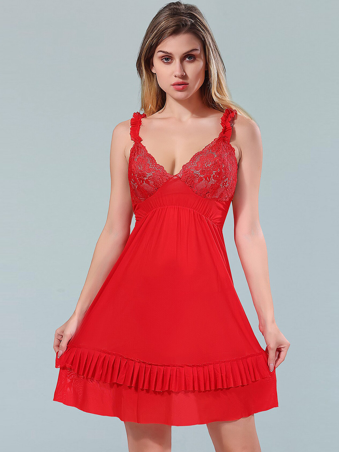 

Be You Red Net Baby Doll