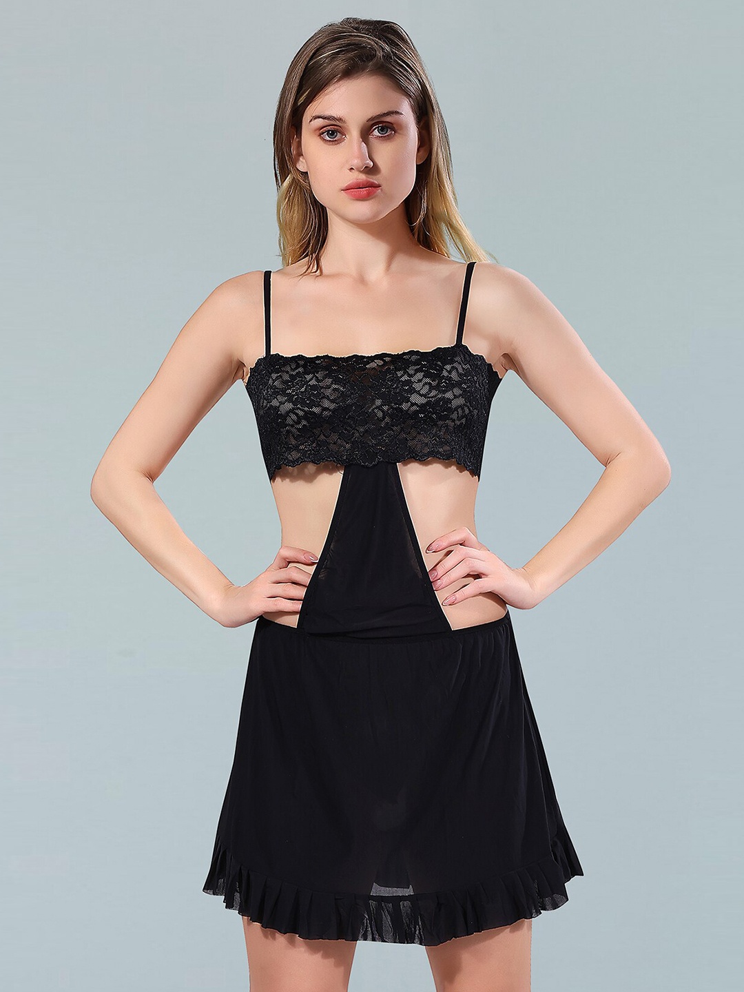 

Be You Black Net Baby Doll