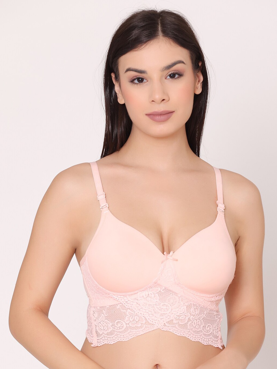 

GROVERSONS Paris Beauty Peach-Coloured Floral Bralette Bra Lightly Padded