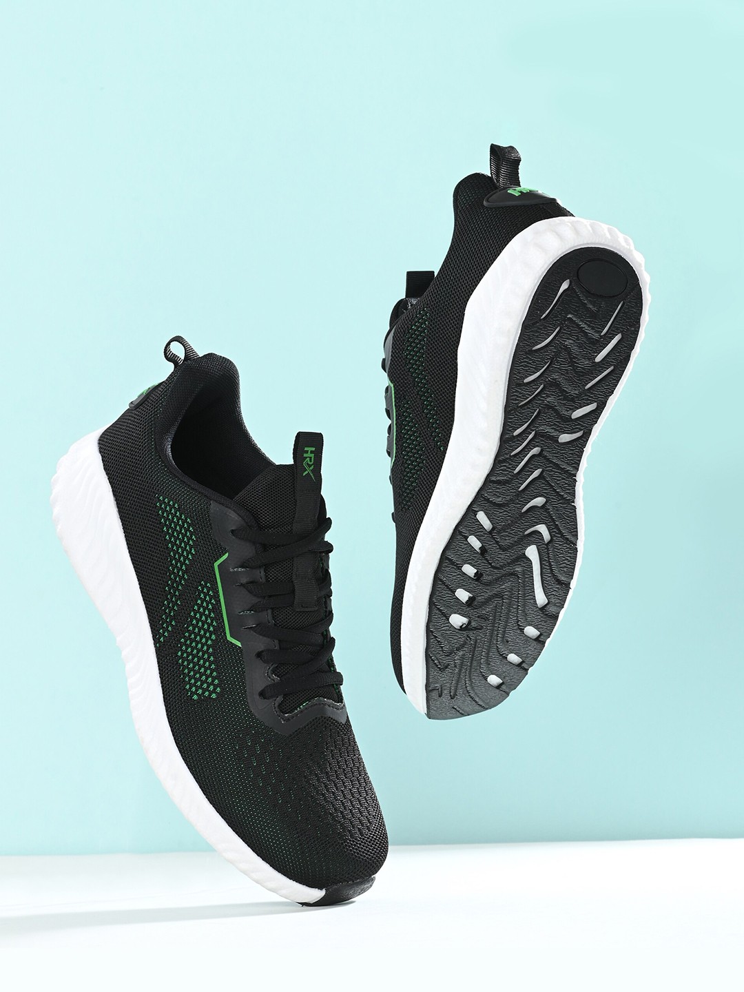 

HRX by Hrithik Roshan Men Black Mesh Running Marking Shoes