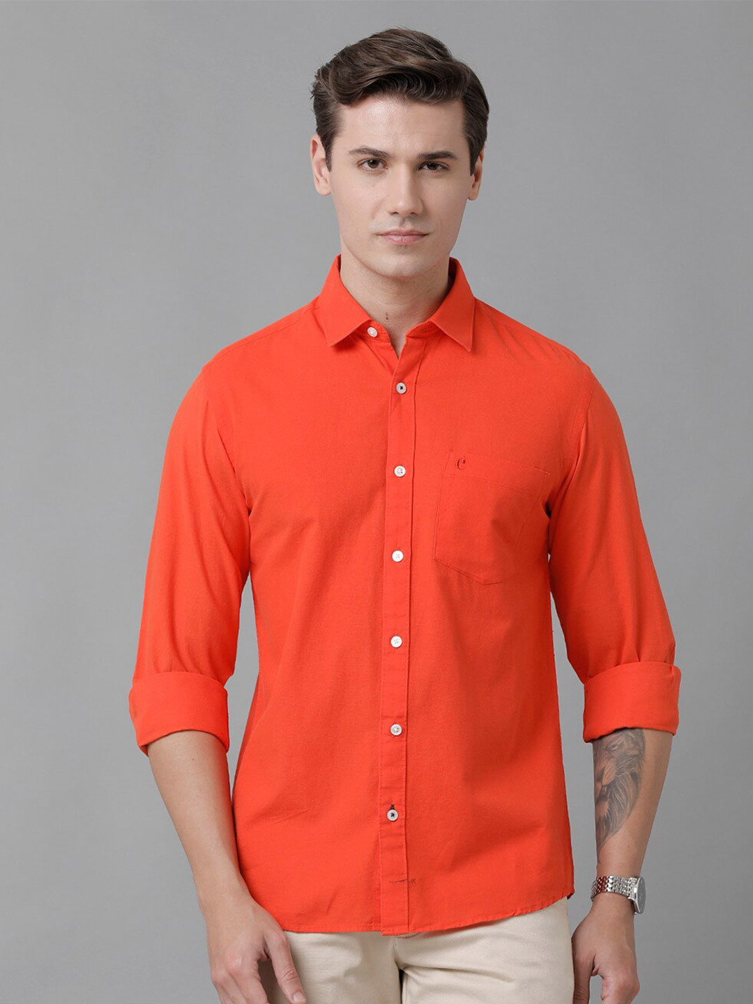 

CAVALLO by Linen Club Men Casual Shirt, Red