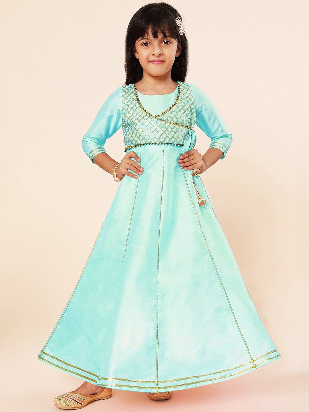 

A.T.U.N. Girls Embellished Gown Maxi Ethnic Dress, Sea green