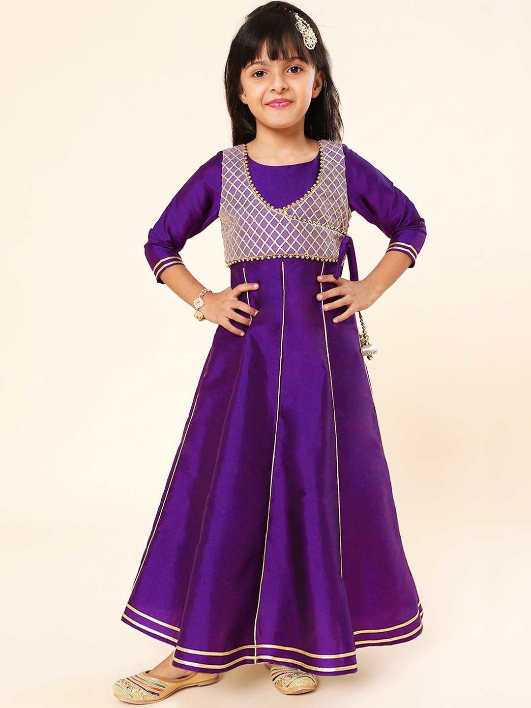 

A.T.U.N. Girls Embellished Gown Maxi Ethnic Dress, Purple