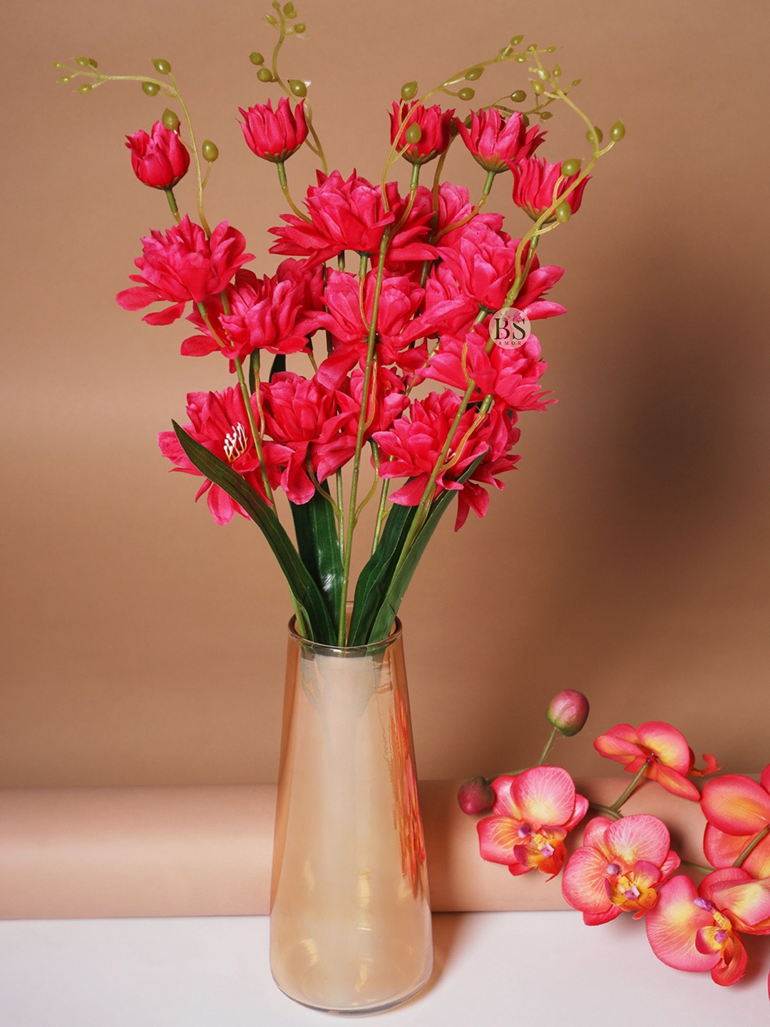 

BS AMOR Red Faux Artificial Flower Bunch