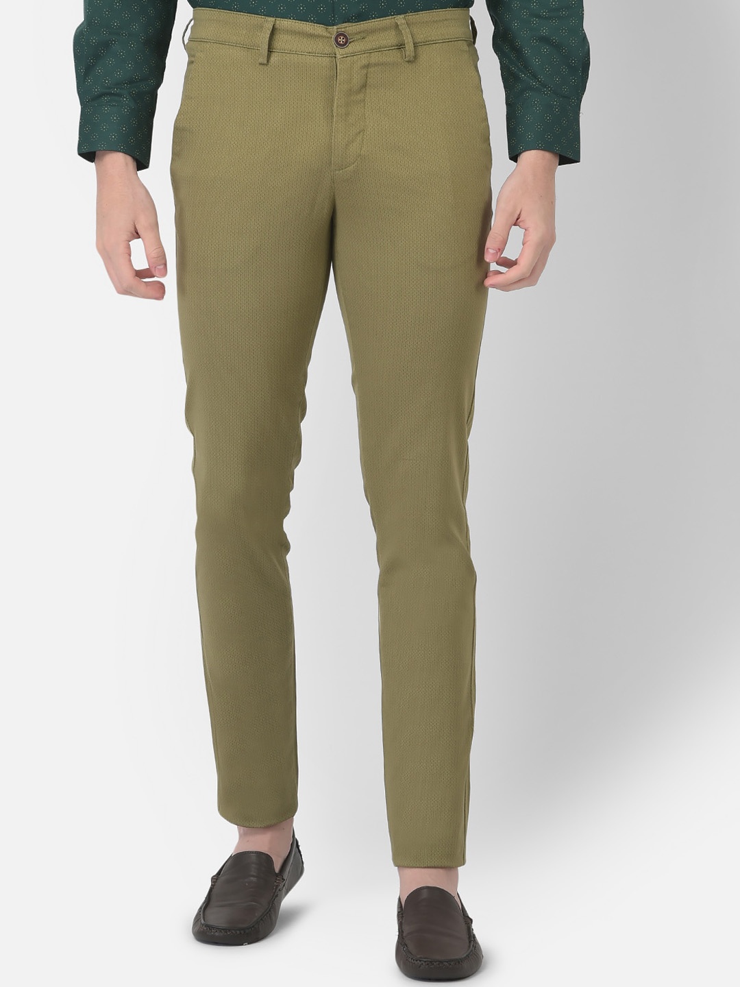 

Turtle Men Relaxed Tapered Fit Trousers, Olive
