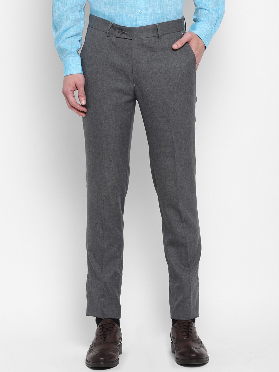 

Turtle Men Tailored Slim Fit Formal Trousers, Grey