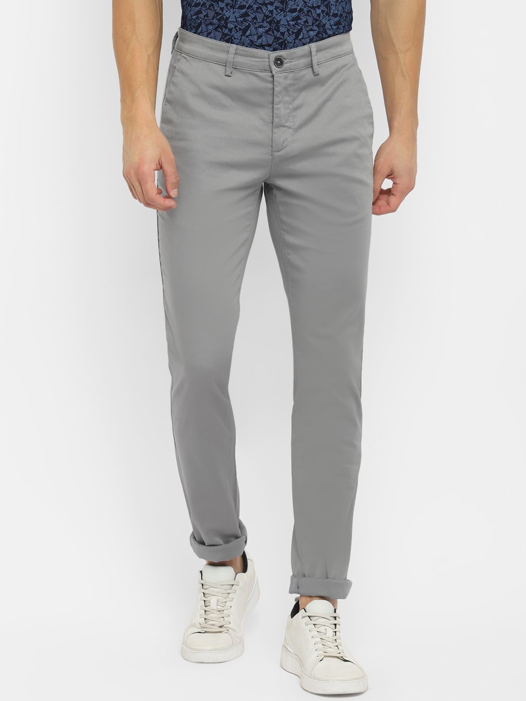 

Turtle Men Relaxed Slim Fit Trousers, Grey