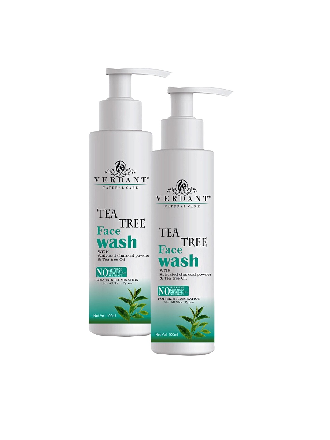 

Verdant Natural Care Set Of 2 Tea Tree Face Washes - 100 ml Each, White