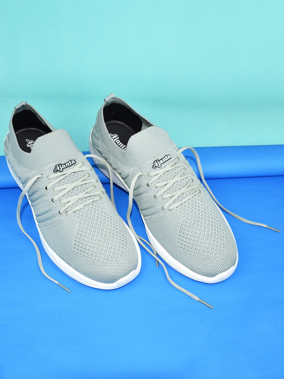 

Ajanta Men Grey Mesh Running Non-Marking Shoes