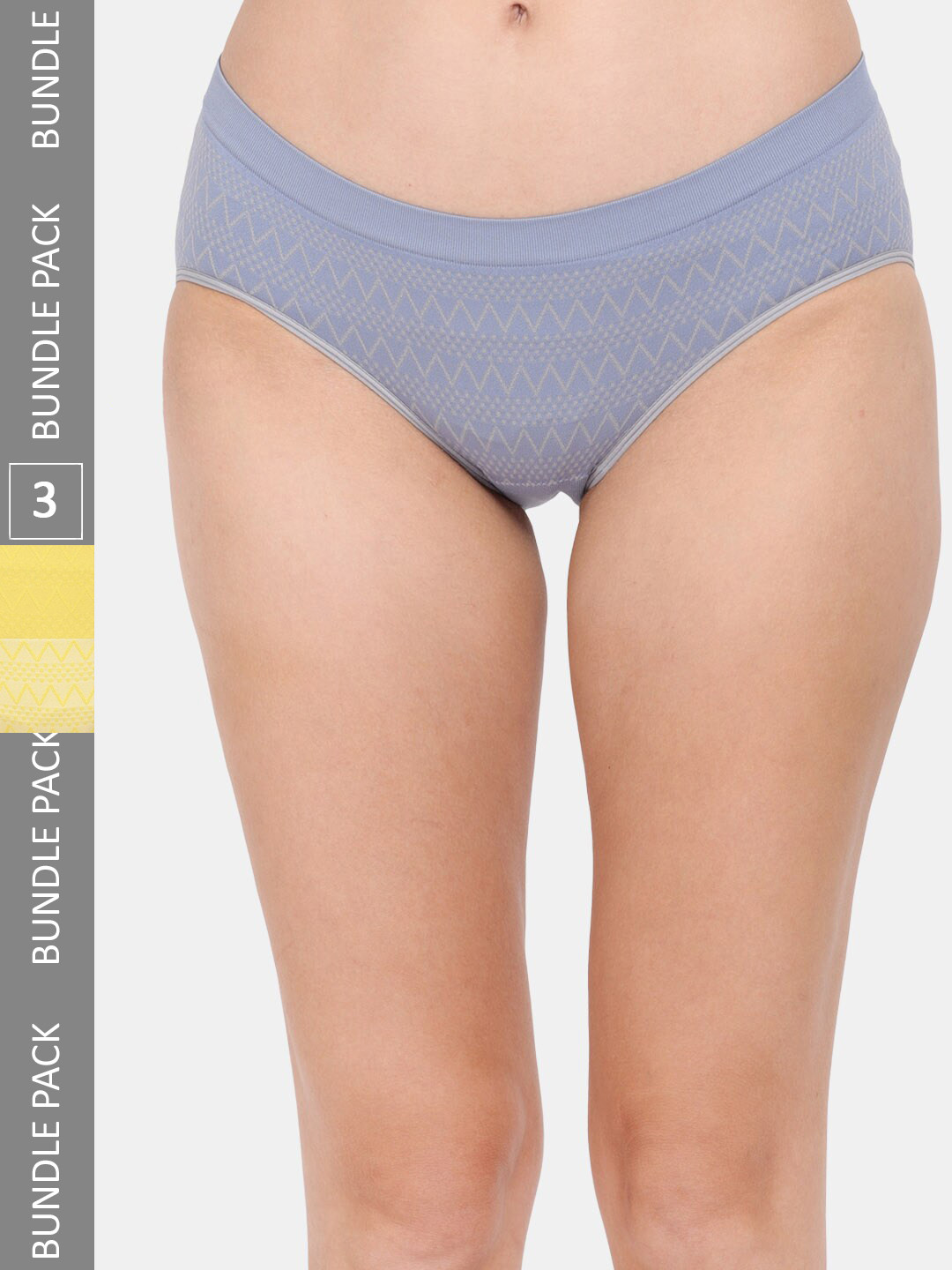 

Amour Secret Women Pack Of 3 Printed Anti-Bacterial Hipster Briefs, Grey