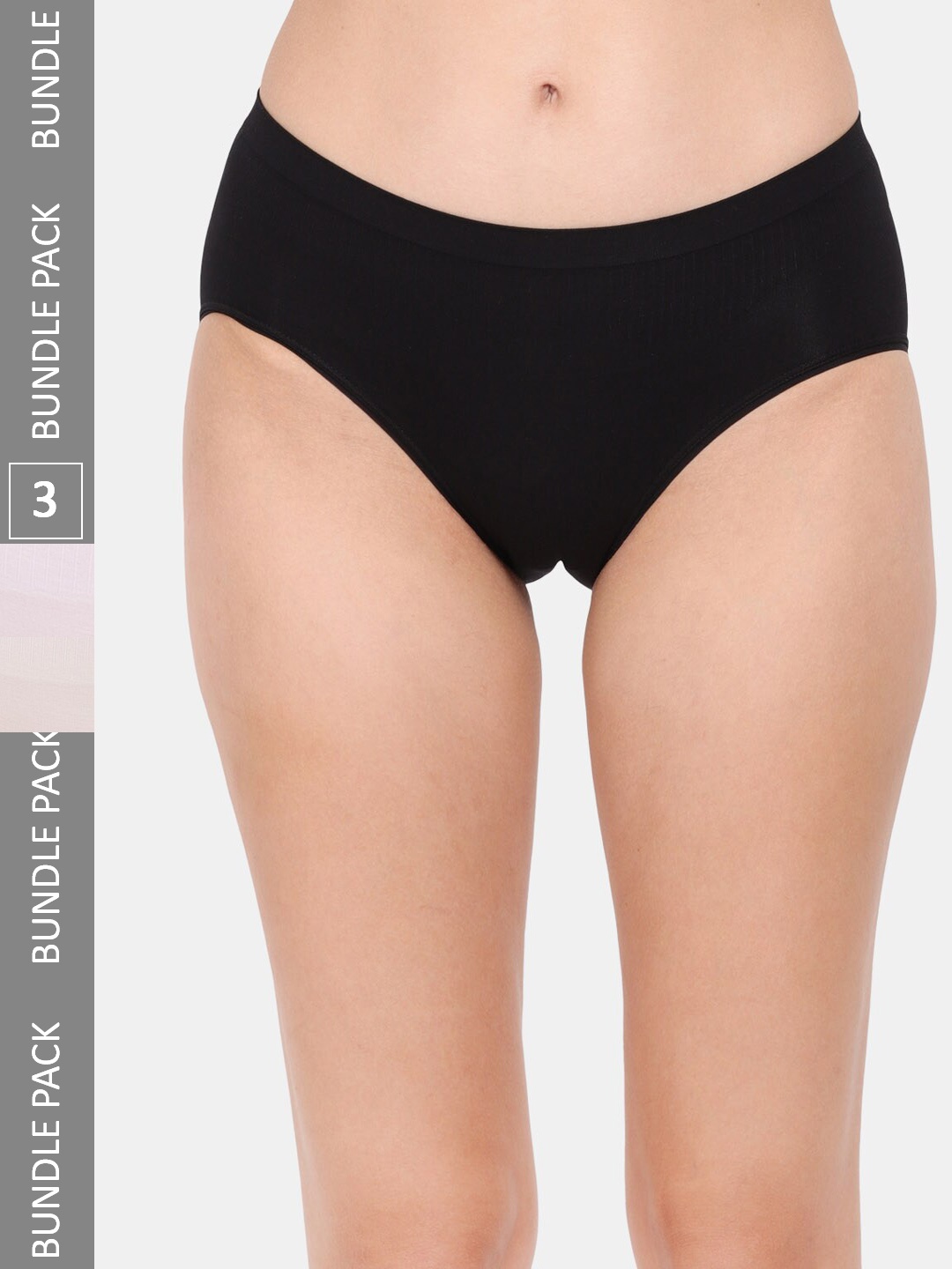 

Amour Secret Women Pack Of 3 Anti-Bacterial Hipster Briefs, Black