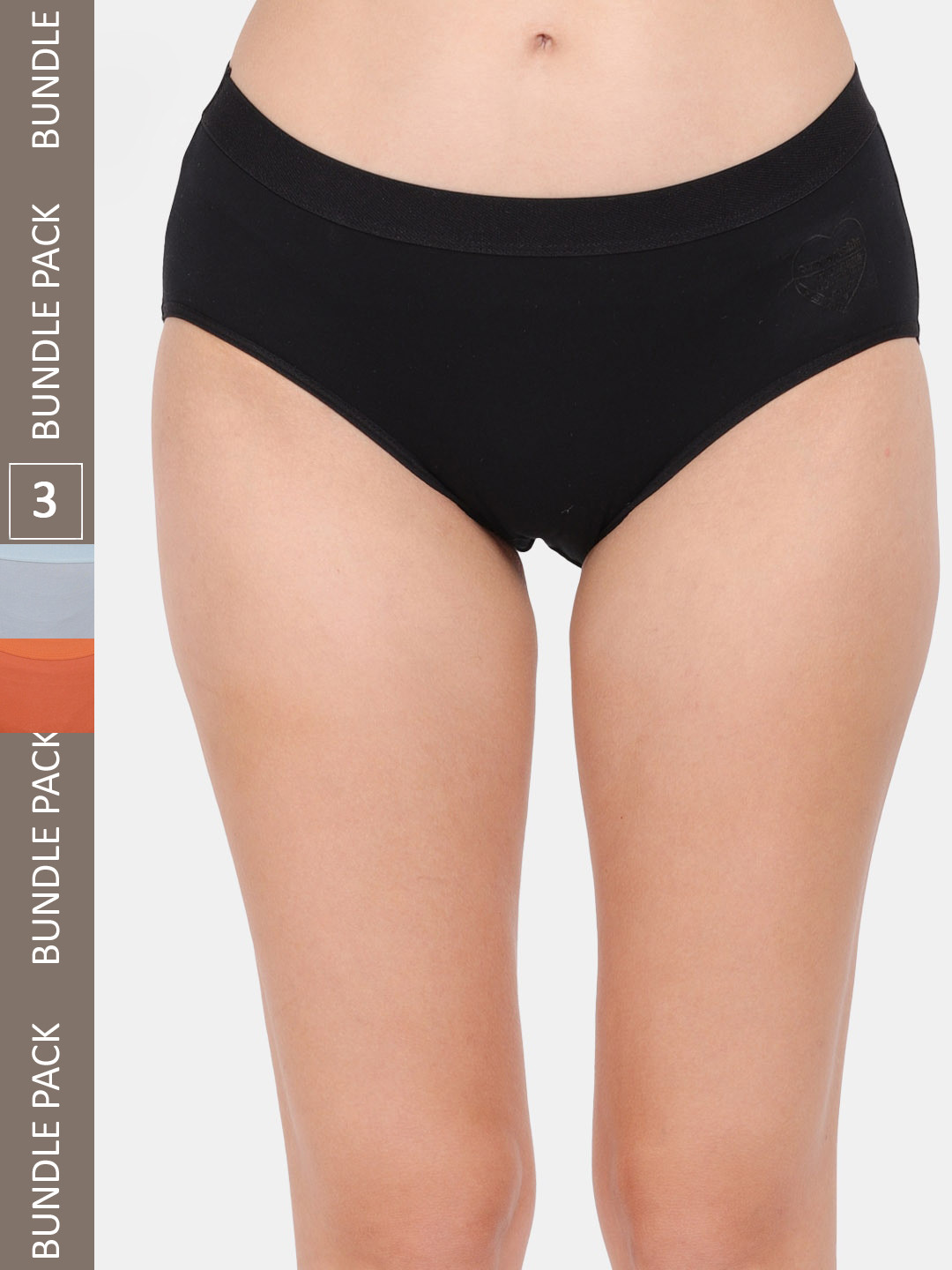 

Amour Secret Women Pack Of 3 Anti-Bacterial Hipster Briefs, Black