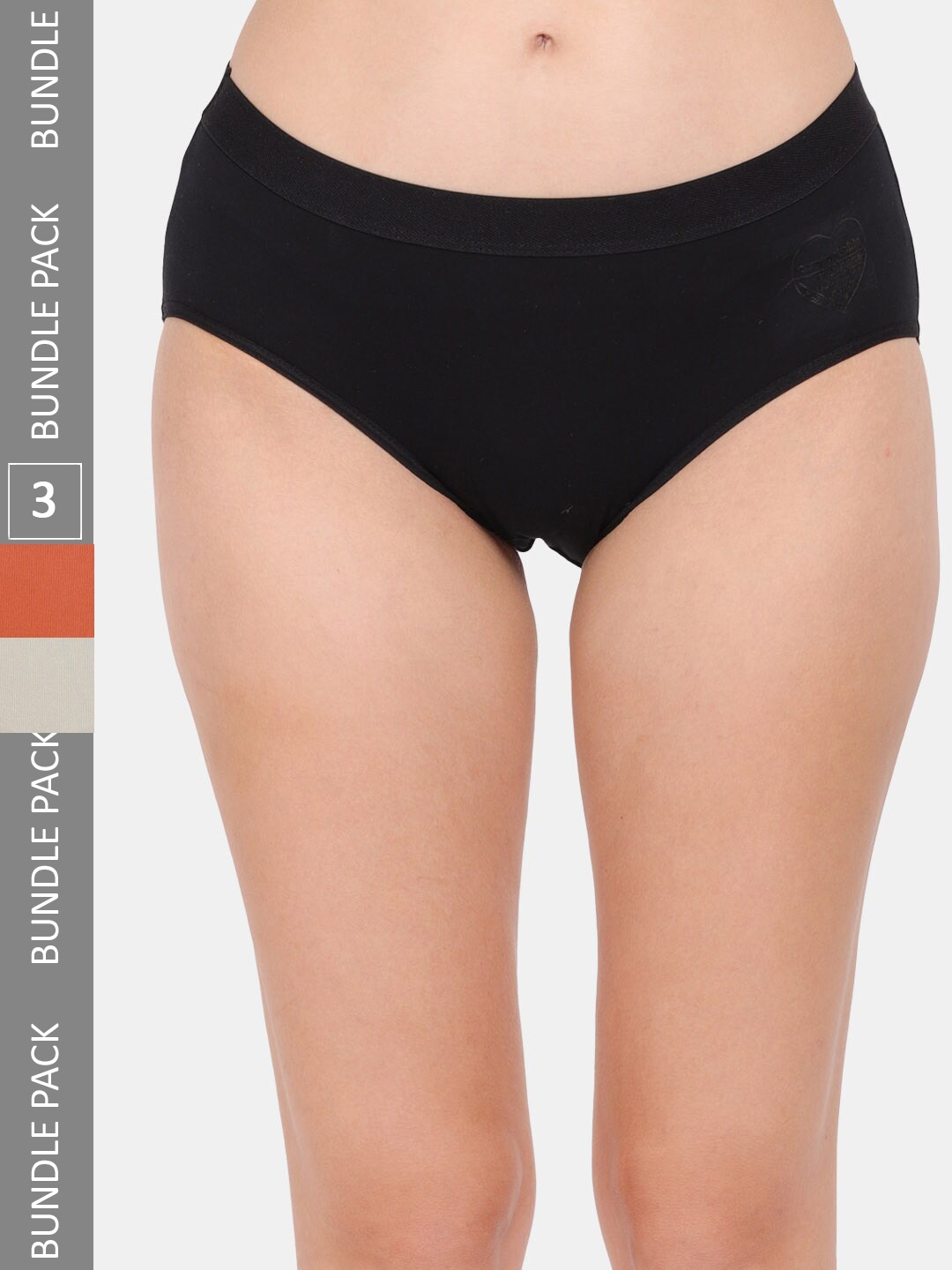 

Amour Secret Women Pack Of 3 Anti-Bacterial Hipster Briefs, Black