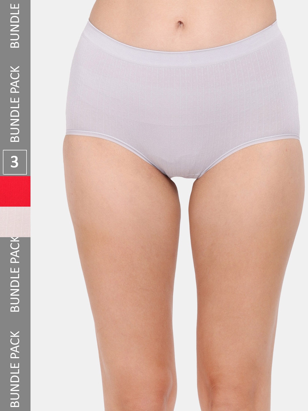 

Amour Secret Women Pack Of 3 Anti-Bacterial Hipster Briefs, Grey