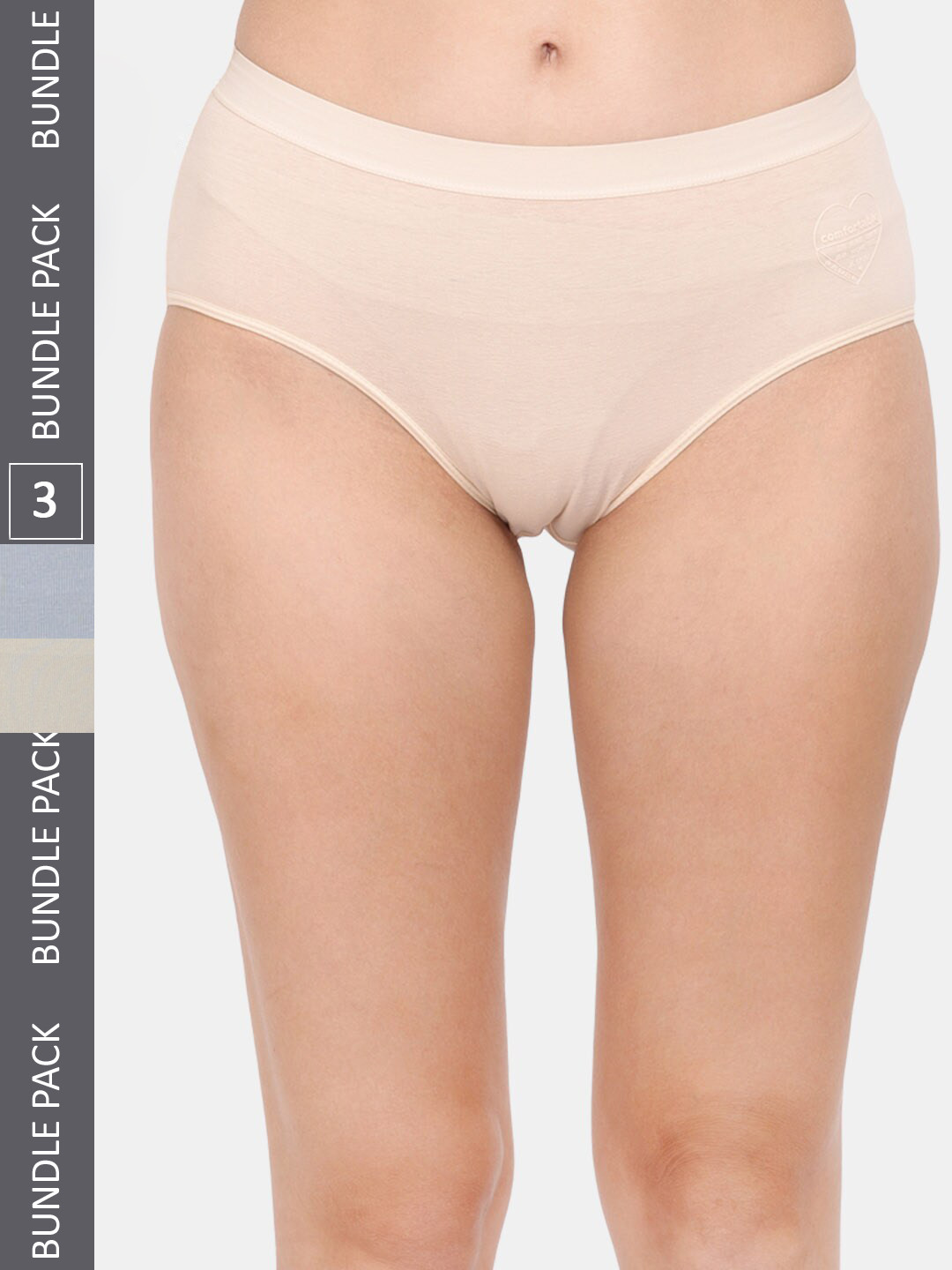 

Amour Secret Women Pack Of 3 Anti-Bacterial Hipster Briefs, Cream