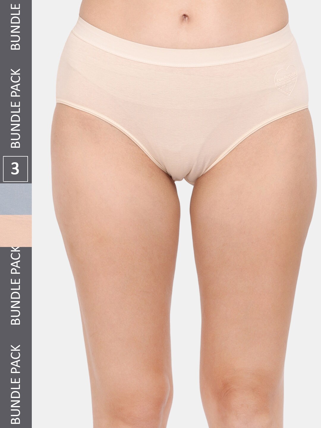 

Amour Secret Women Pack Of 3 Anti-Bacterial Hipster Briefs, Cream