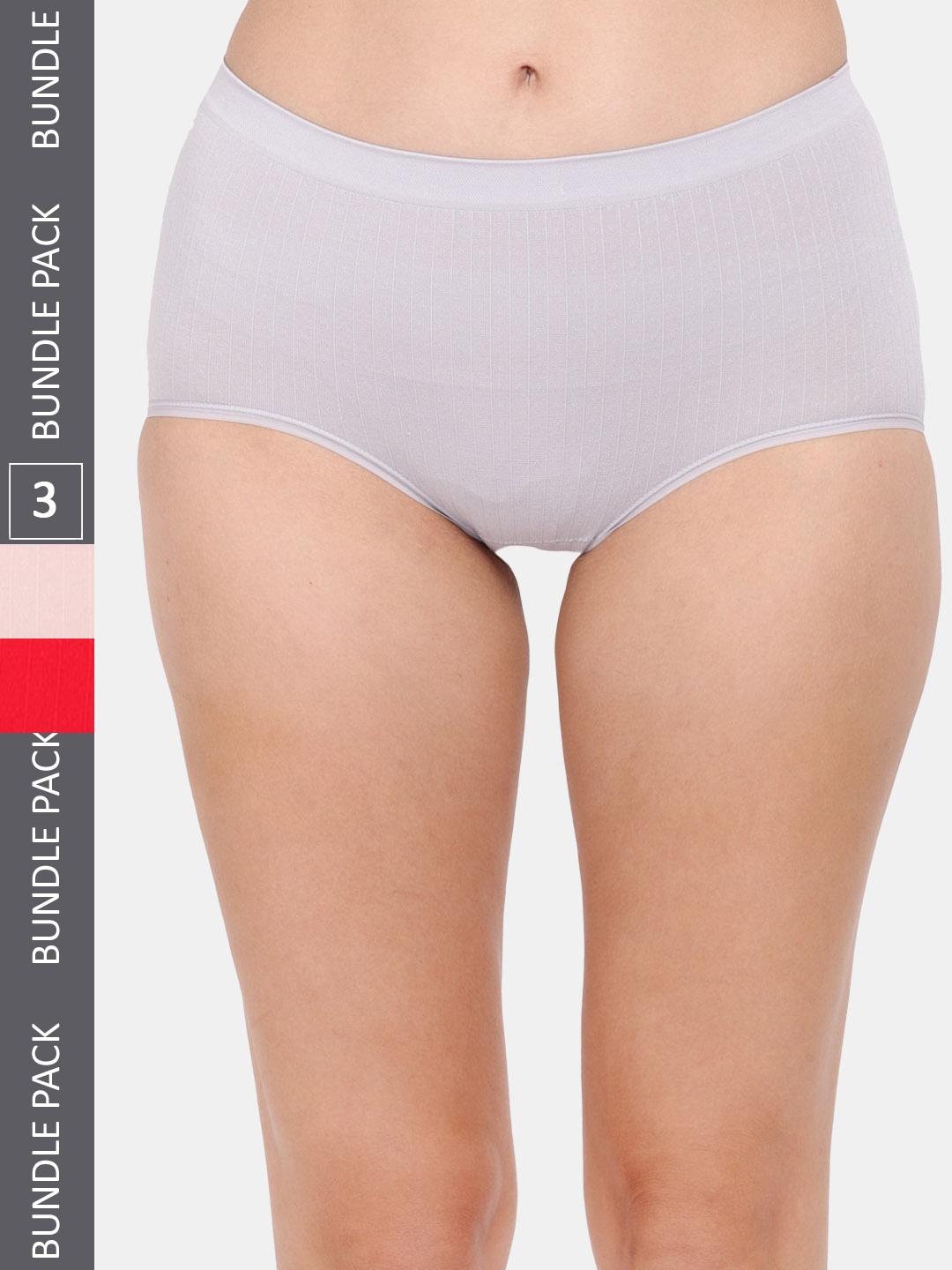 

Amour Secret Women Pack Of 3 Anti-Bacterial Hipster Briefs, Grey