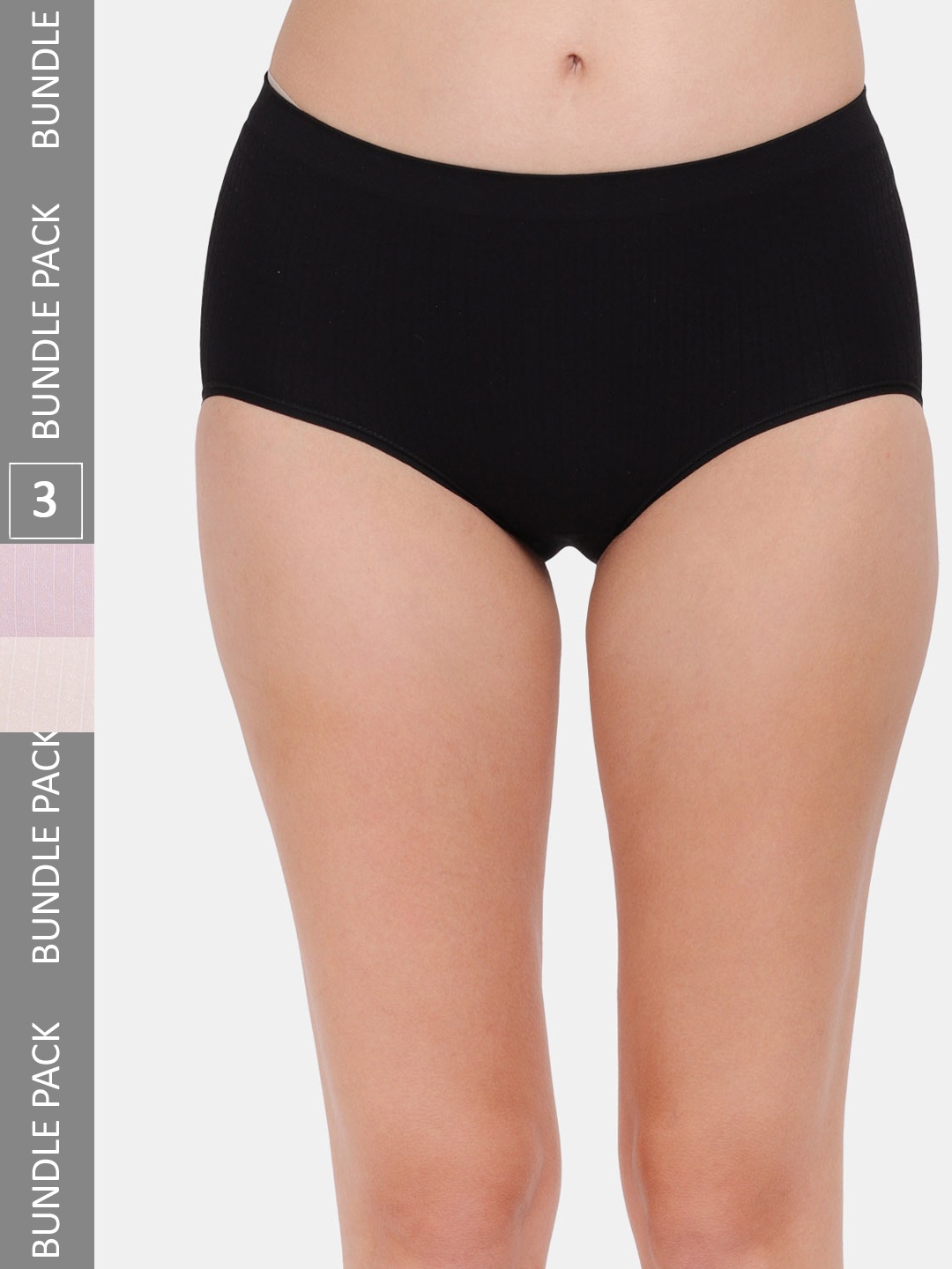 Amour Secret Women Pack Of 3 Mid-Rise Hipster Briefs, Black