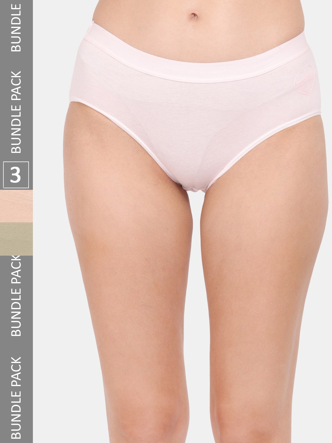 

Amour Secret Women Pack Of 3 Mid Rise Anti Bacterial Hipster Briefs, Green