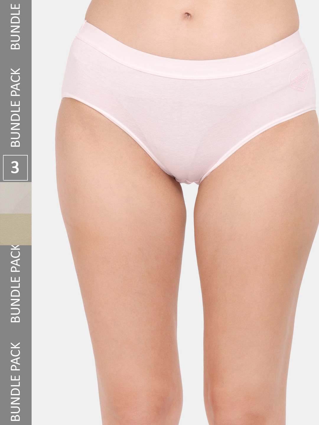 

Amour Secret Women Pack Of 3 Mid Rise Anti Bacterial Hipster Briefs, Olive