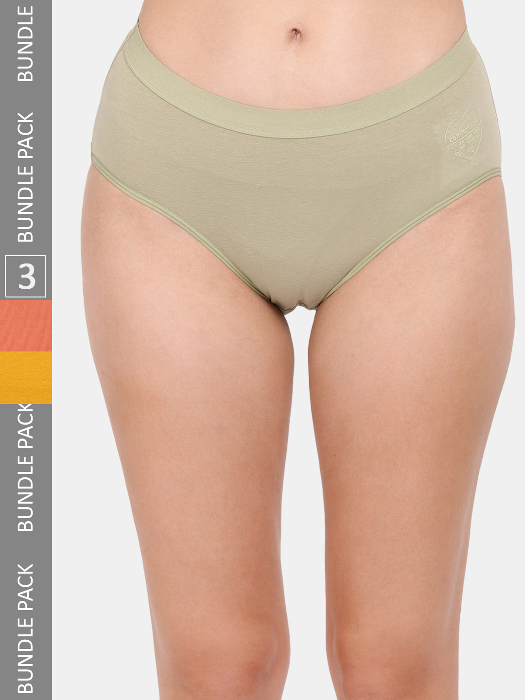 

Amour Secret Women Pack Of 3 Mid Rise Anti Bacterial Hipster Briefs, Green