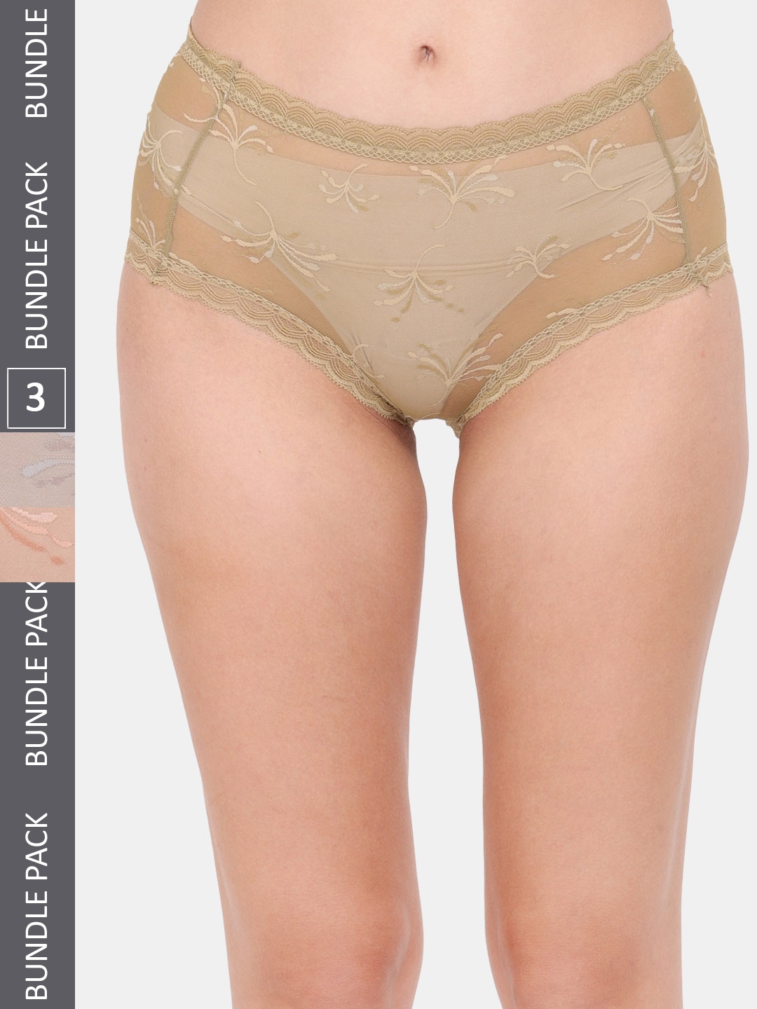 

Amour Secret Women Pack Of 3 Self Design Mesh Mid-Rise Hipster Briefs, Maroon