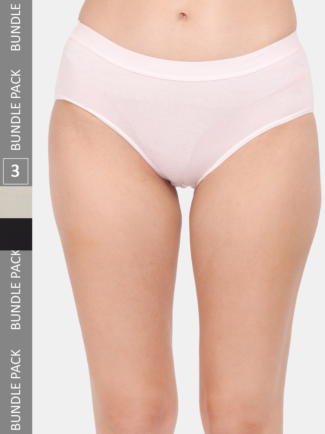 

Amour Secret Women Pack Of 3 Mid Rise Anti Bacterial Hipster Briefs, Pink