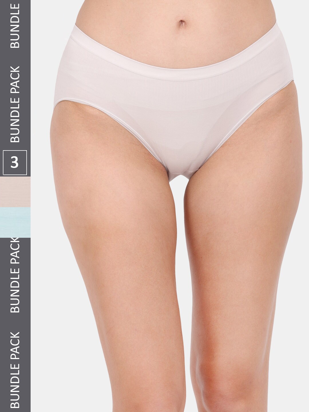 

Amour Secret Women Pack Of 3 Mid Rise Anti Bacterial Hipster Briefs, Cream
