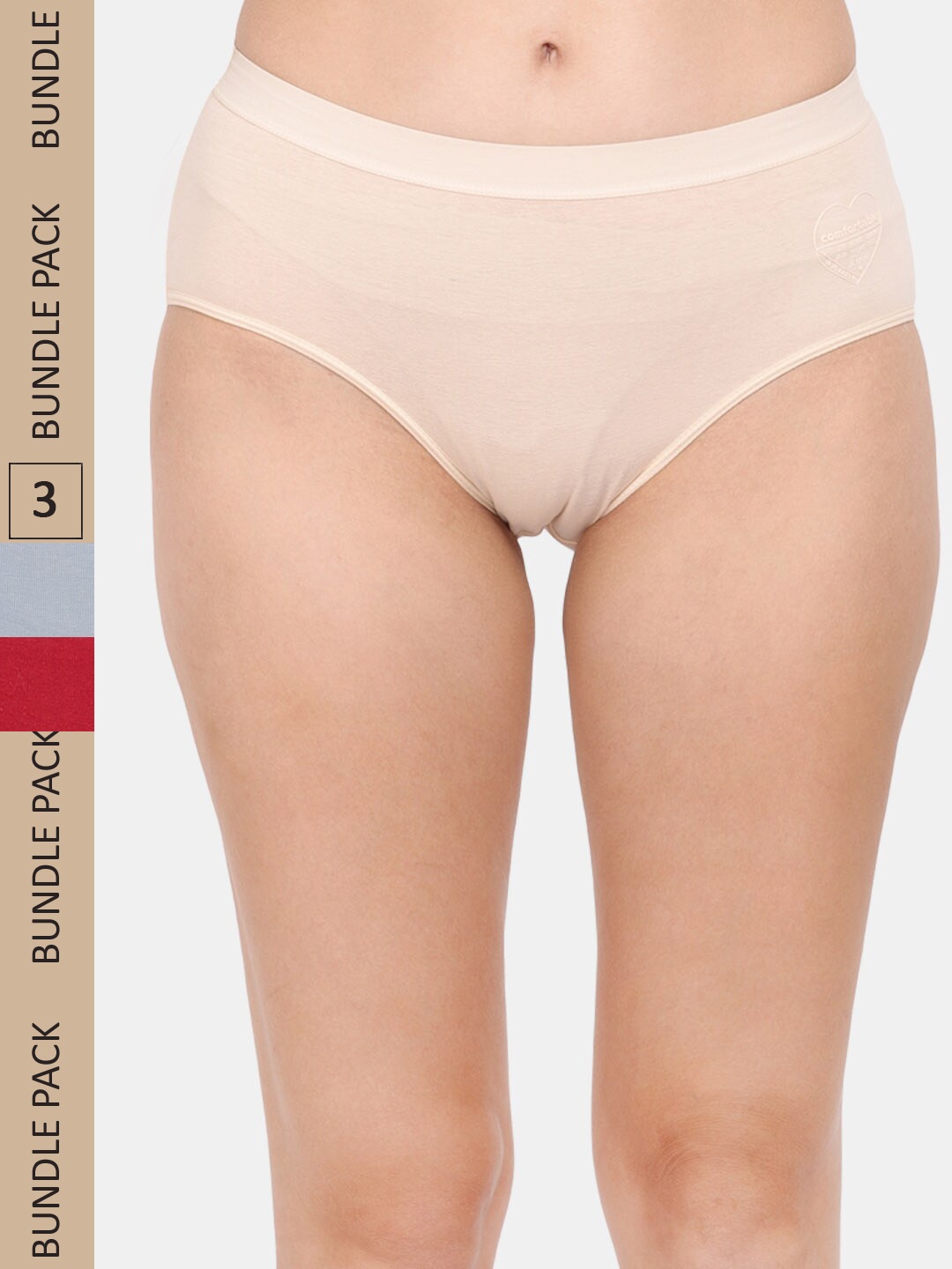 

Amour Secret Women Pack Of 3 Cotton Anti-Bacterial Hipster Briefs, Blue